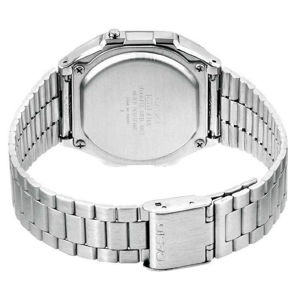 Casio Silver with Green Camouflage Retro Vintage Unisex Digital Watch A168WEC-3