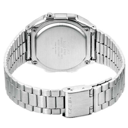 Casio Silver with Green Camouflage Retro Vintage Unisex Digital Watch A168WEC-3