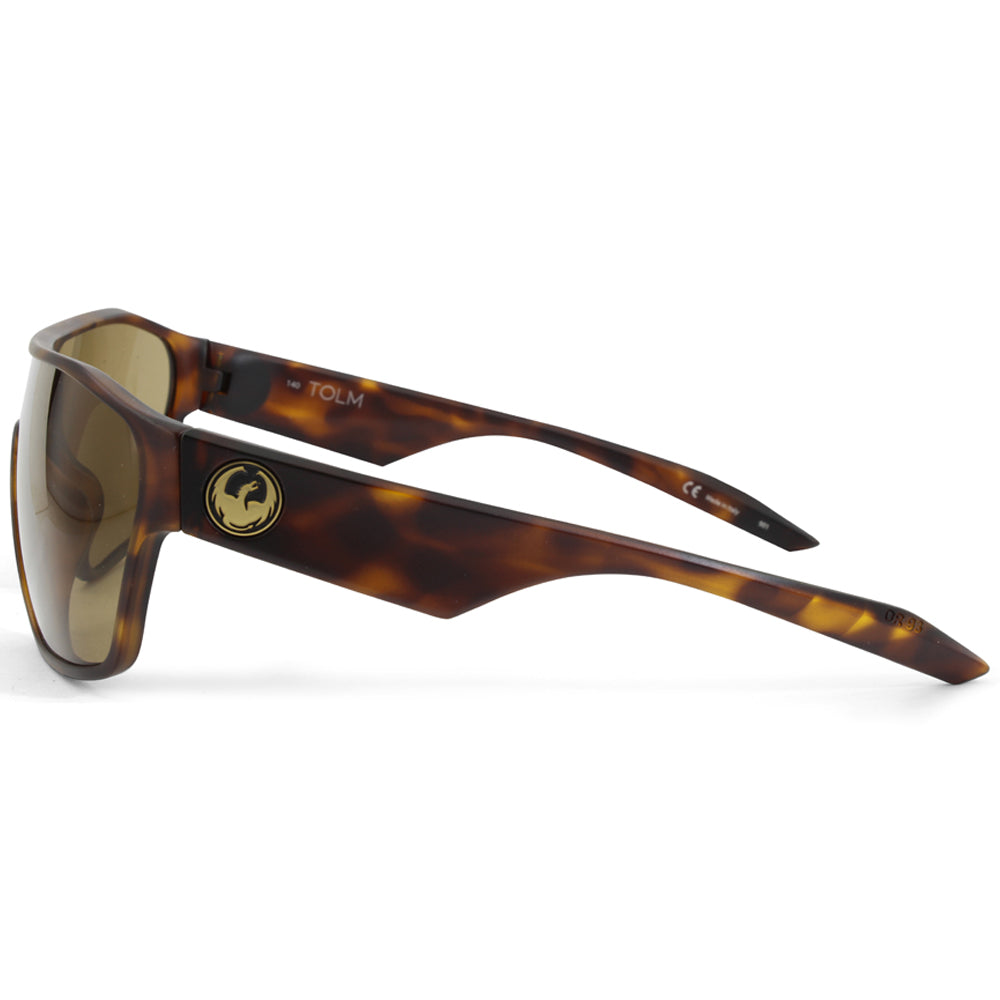Dragon Tolm Matte Tortoise/Bronze Men's Shield Sunglasses 38356-246