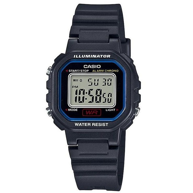 Casio LA-20WH-1C Small Black Women's Illuminator Multifunction Digital Watch