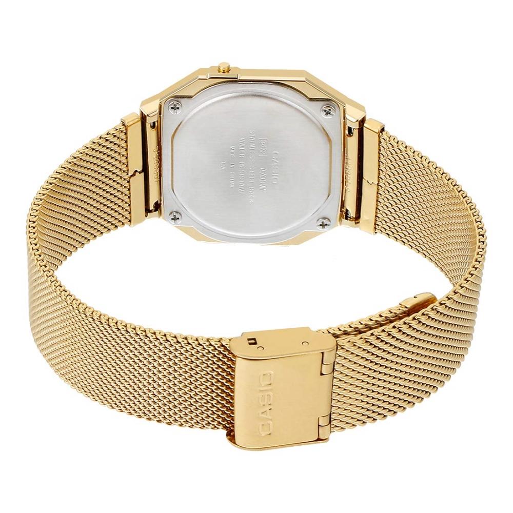 Casio Gold Super Slim Stainless Steel Mesh Band Unisex Digital Watch A700WMG-9A