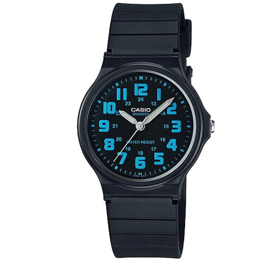 Casio MQ-71-2B Black Blue Unisex Basic 3-Hand Analog Quartz Watch