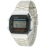 Casio A168WA-1W Silver Stainless Steel Retro Vintage Unisex Digital Watch