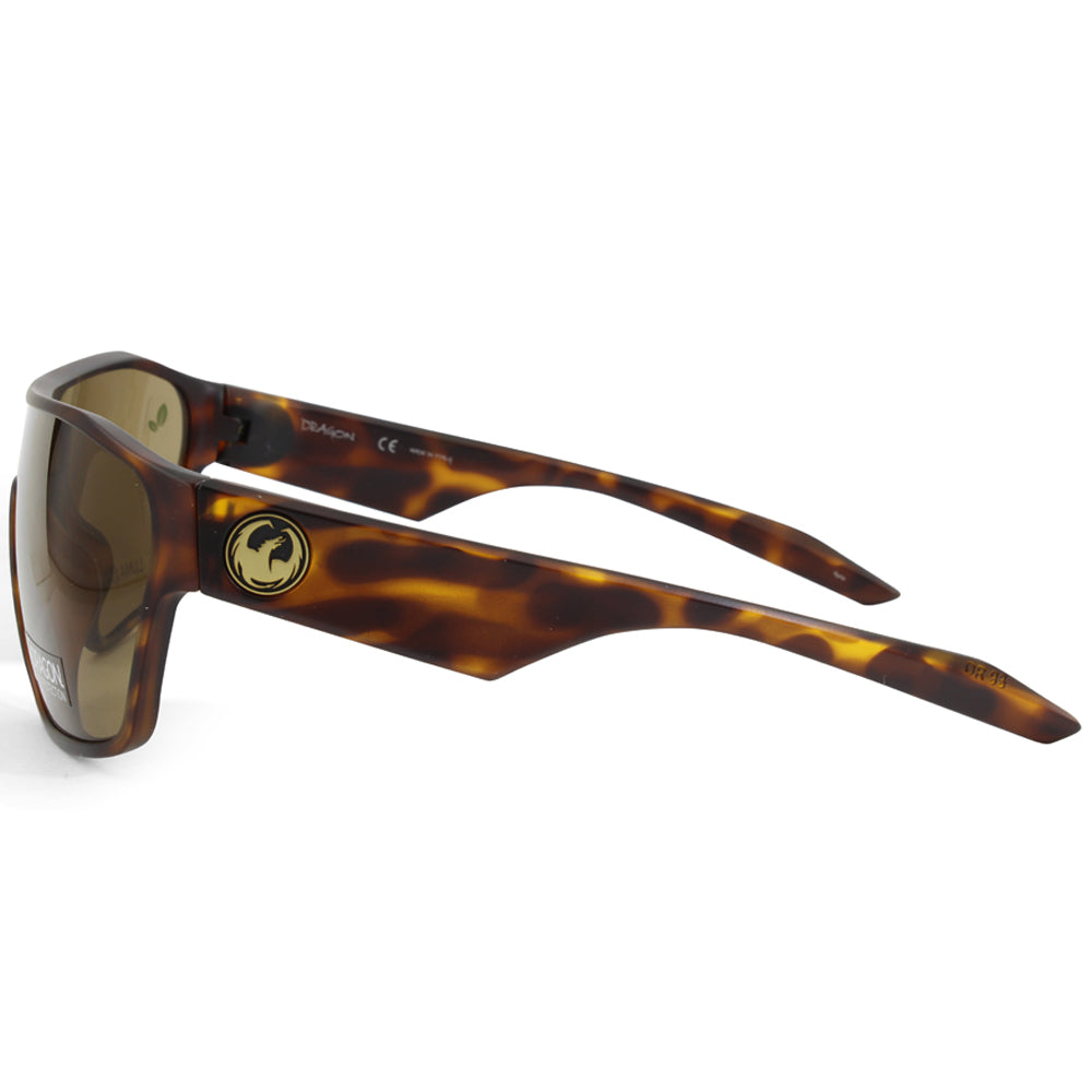 Dragon Tolm LL Matte Tortoise/Brown Men's Designer Shield Sunglasses 41991-246