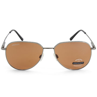 Serengeti Haywood Shiny Gunmetal/Brown Drivers Men's Pilot Sunglasses
