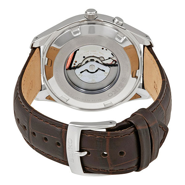 Seiko Kinetic White Dial Brown Leather Strap Men's Analog Watch SKA773P1