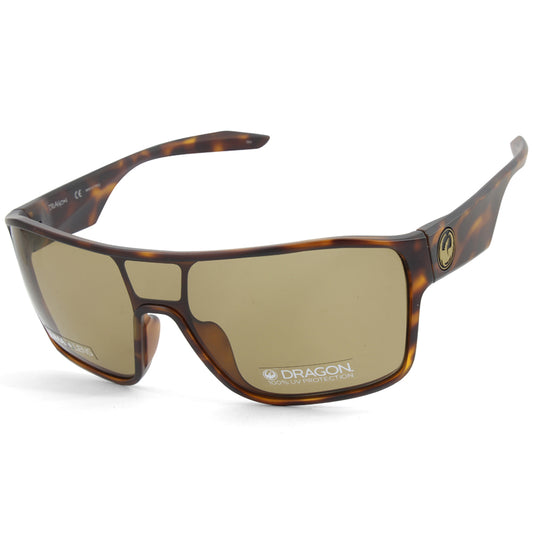 Dragon Tolm LL Matte Tortoise/Brown Men's Designer Shield Sunglasses 41991-246