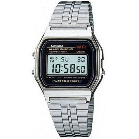 Casio A159W-N1 Silver Stainless Steel Retro Style Digital Watch (Made in Japan)