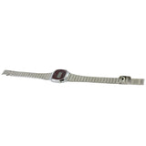Casio LA670WA-4 Silver Dark Red Small Stainless Steel Women's Digital Watch