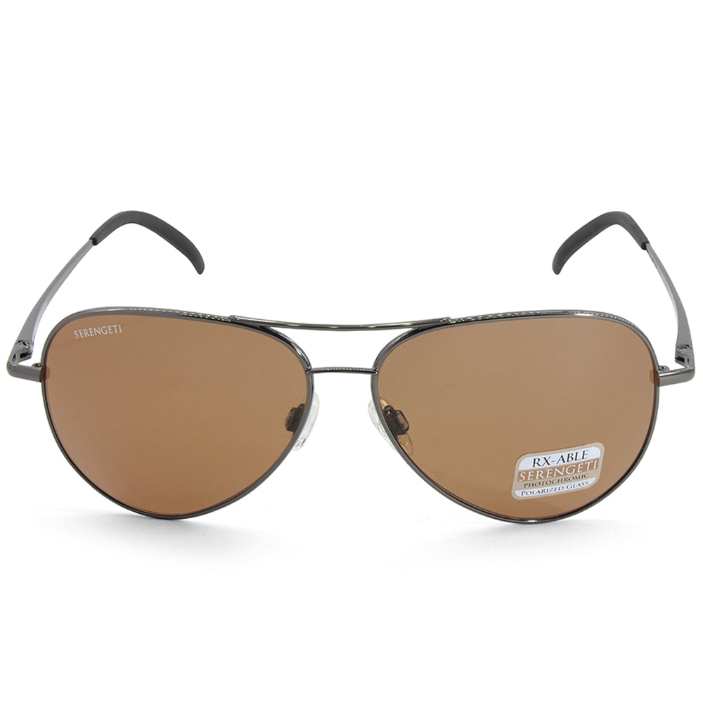 Serengeti Carrara Shiny Gunmetal/Brown Mineral Polarised Unisex Sunglasses