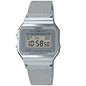 Casio Silver Super Slim Stainless Steel Mesh Band Unisex Digital Watch A700WM-7A