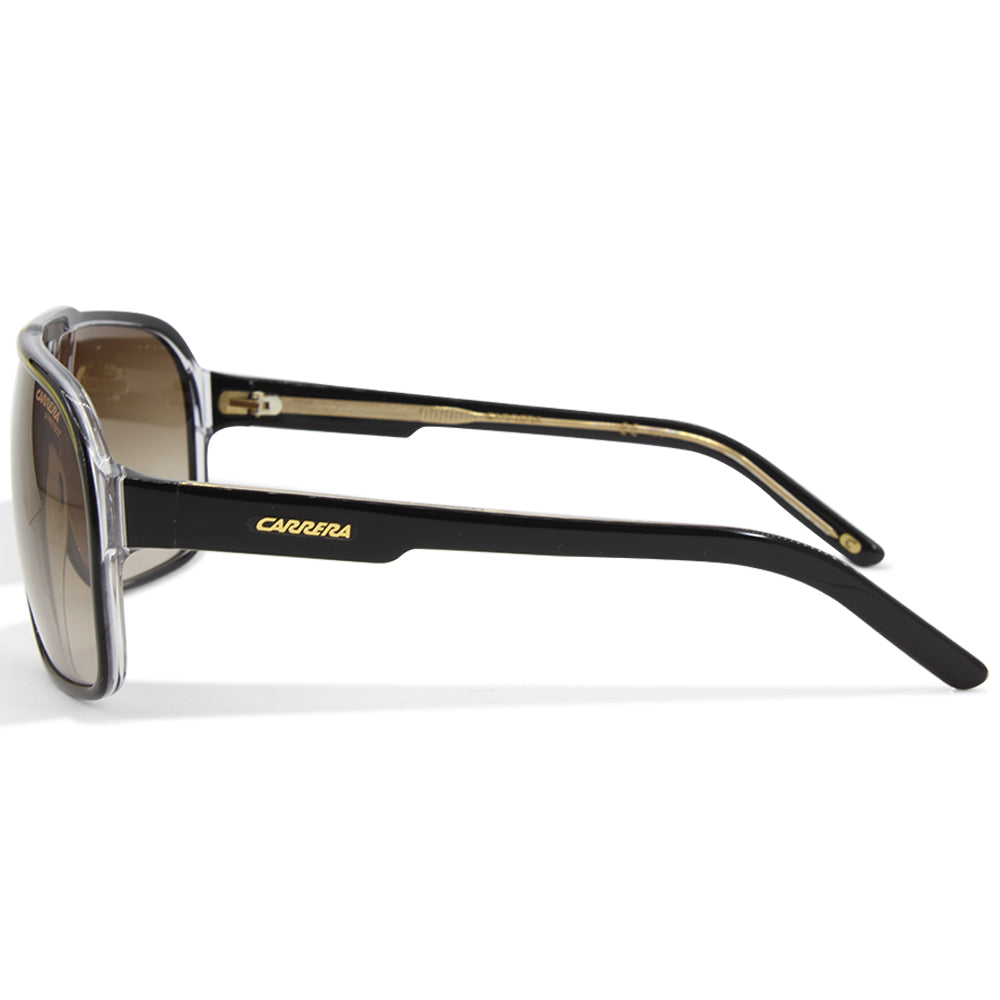 Carrera Grand Prix 2 Black on Clear/Brown Gradient Fashion Sunglasses 8O7/HA