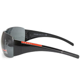 Prada Sport Black/Grey Unisex Shield Designer Sunglasses PS02LS 1AB1A1