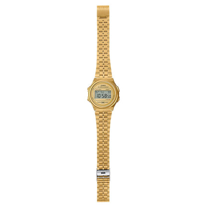 Casio Gold Round Retro Style Stainless Steel Unisex Digital Watch A171WEG-9A