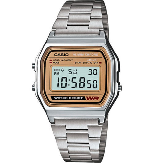 Casio Silver/Brown Unisex Multifunction Digital Watch A158WEA-9