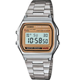 Casio Silver/Brown Unisex Multifunction Digital Watch A158WEA-9