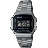 Casio A168WGG-1B Grey/Black Stainless Steel Unisex Multifunction Digital Watch