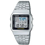 Casio Vintage Classic Silver-Tone World Time Digital Watch A500WA-1