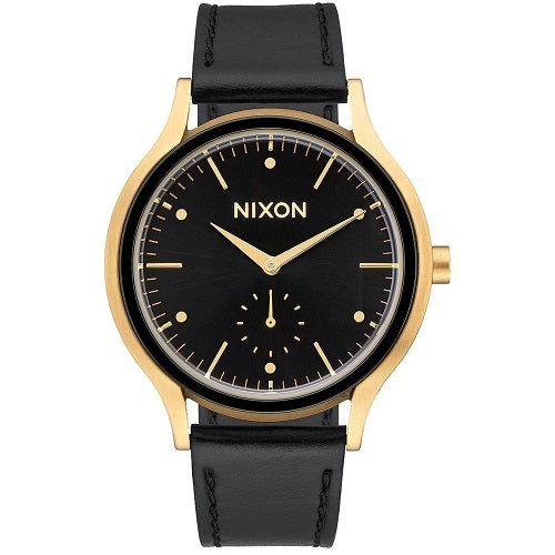 Nixon Sala Leather Gold Black Dial Stainless Women's Quartz Watch A995513