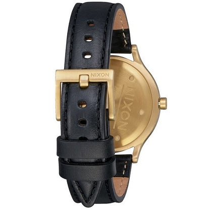 Nixon Sala Leather Gold Black Dial Stainless Women's Quartz Watch A995513