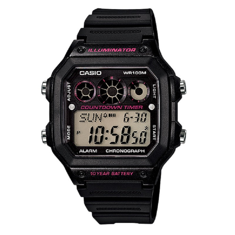 Casio AE-1300WH-1A2V Black Youth Series Digital Chronograph Sports Watch