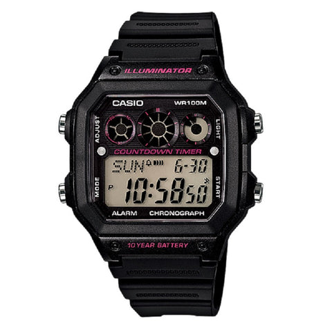 Casio AE-1300WH-1A2 Black Youth Series Digital Chronograph Sports Watch