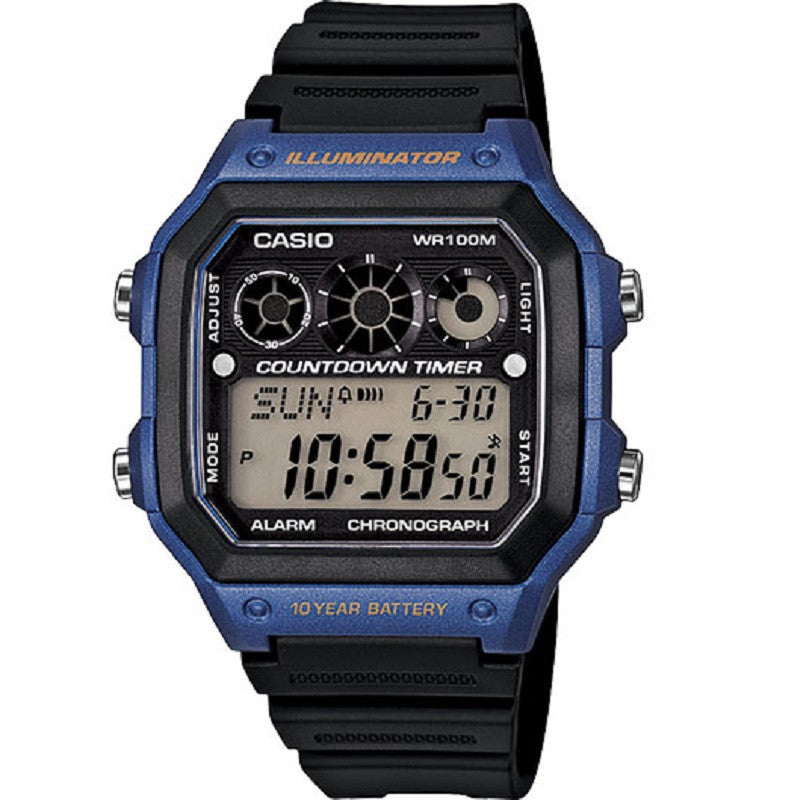 Casio AE-1300WH-2AV Blue Illuminator Chronograph Digital Sports Watch