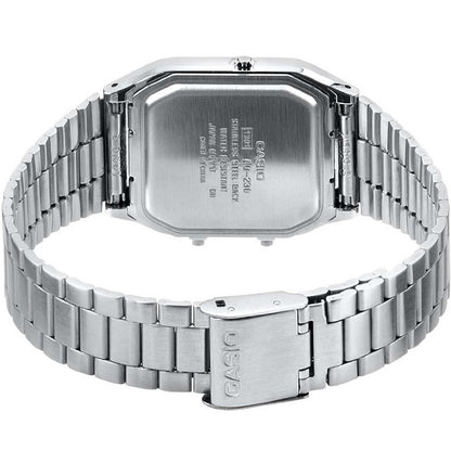 Casio AQ-230A-7B Retro Stainless Steel White Dial Digital Analog Watch