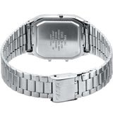 Casio Stainless Steel Retro Style White Face Analog Digital Watch AQ-230A-7D