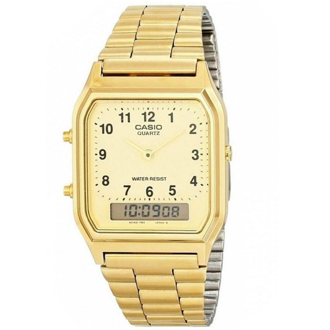 Casio Gold Dual Time Unisex Analog Digital Watch AQ-230GA-9B