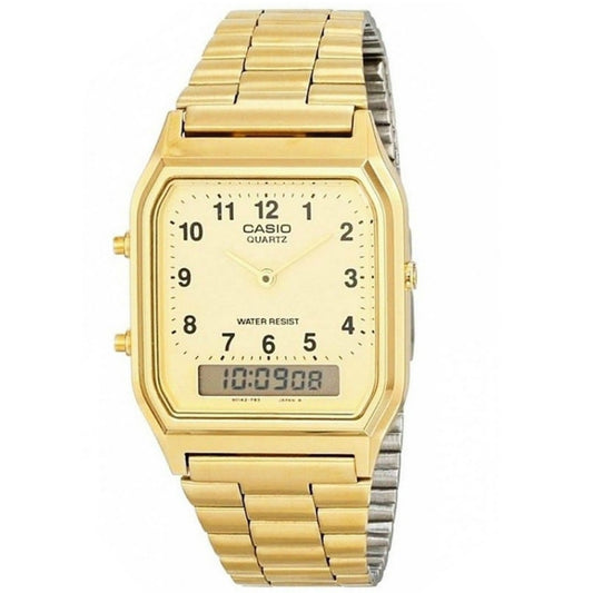 Casio Gold Dual Time Unisex Analog Digital Watch AQ-230GA-9B