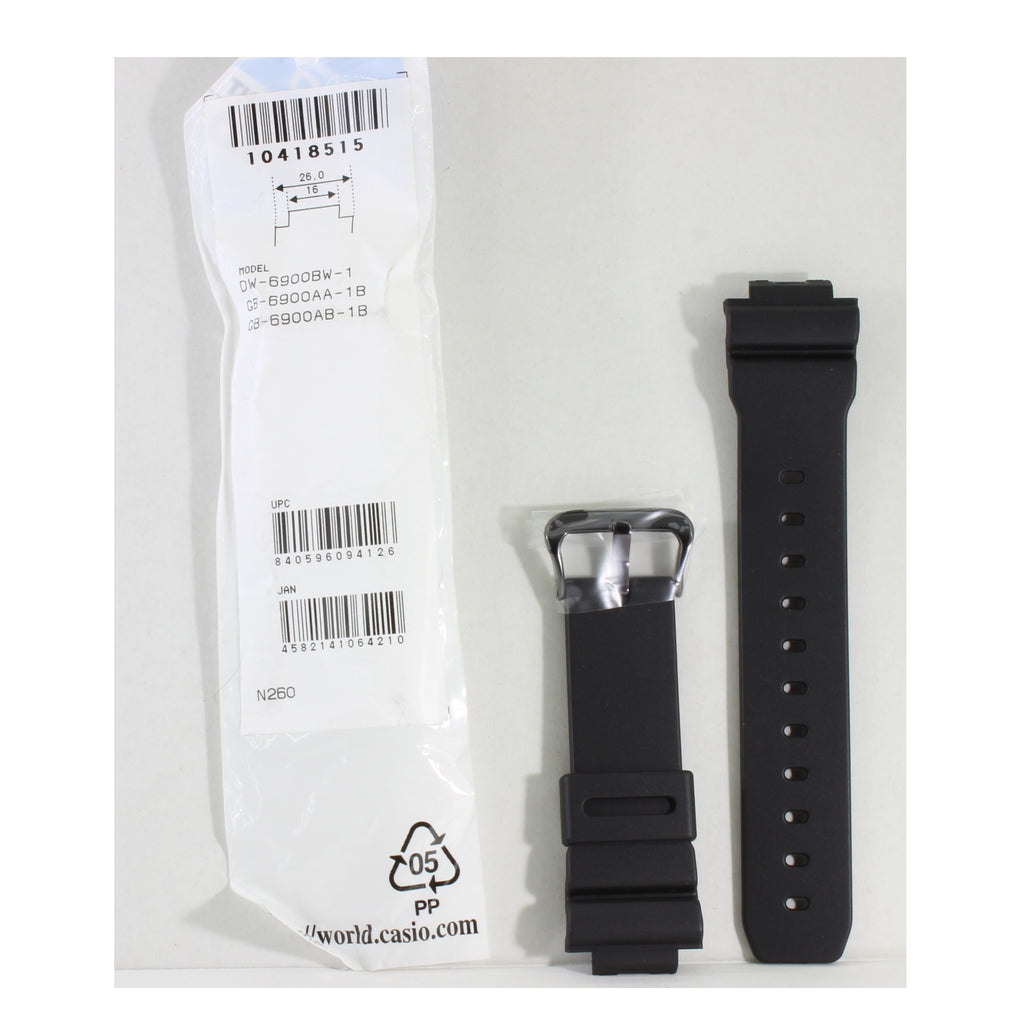 Casio G-Shock Matte Black Genuine Replacement Strap 10418515 to suit DW-6900BW-1