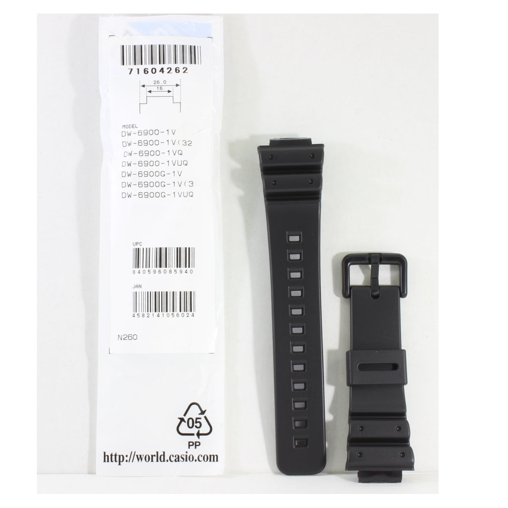 Casio G-Shock Matte Black Genuine Replacement Strap 71604262 to suit DW-6900-1V