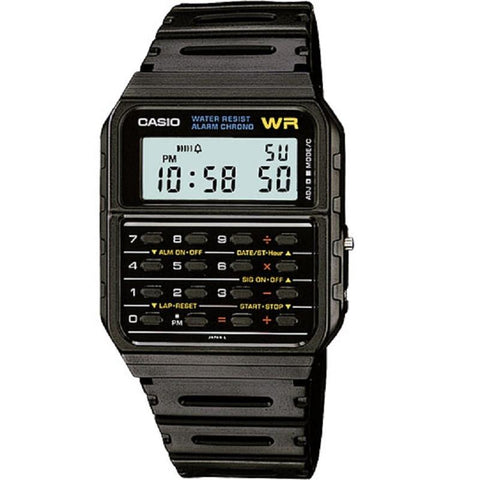 Casio CA-53W-1 Black Retro Style Unisex Digital Calculator Watch