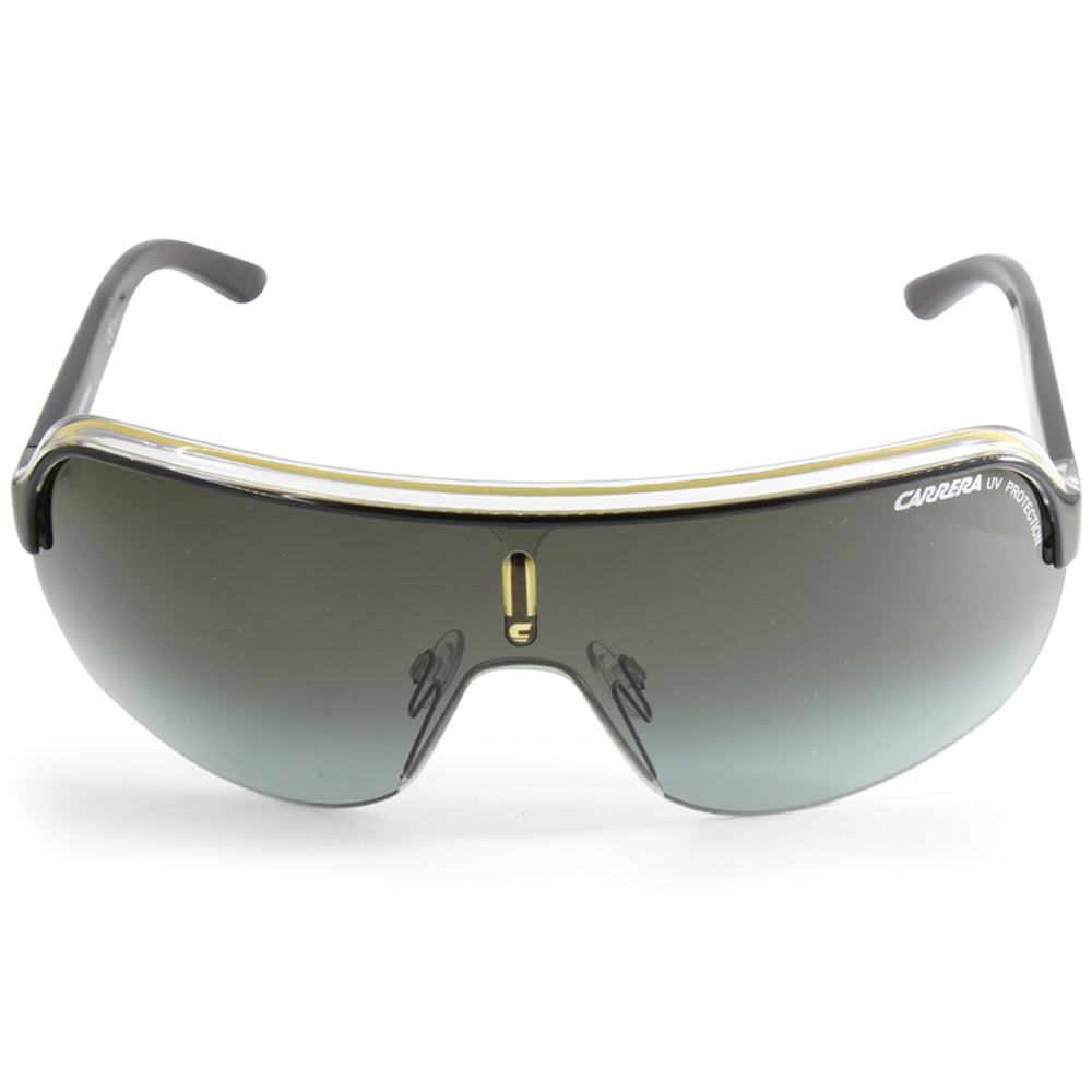 Carrera Topcar 1 Shiny Black & Yellow/Grey Gradient Unisex Shield Sunglasses KBN-PT