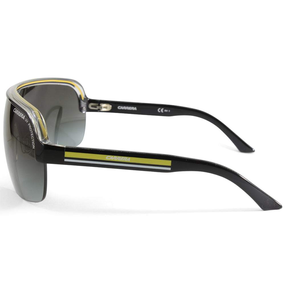 Carrera Topcar 1 Shiny Black & Yellow/Grey Gradient Unisex Shield Sunglasses KBN-PT