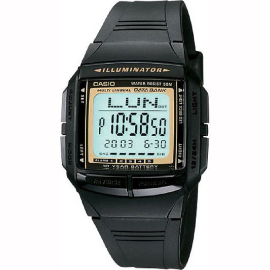 Casio DB-36-9AV Black 50m Unisex Databank Multilingual Digital Watch