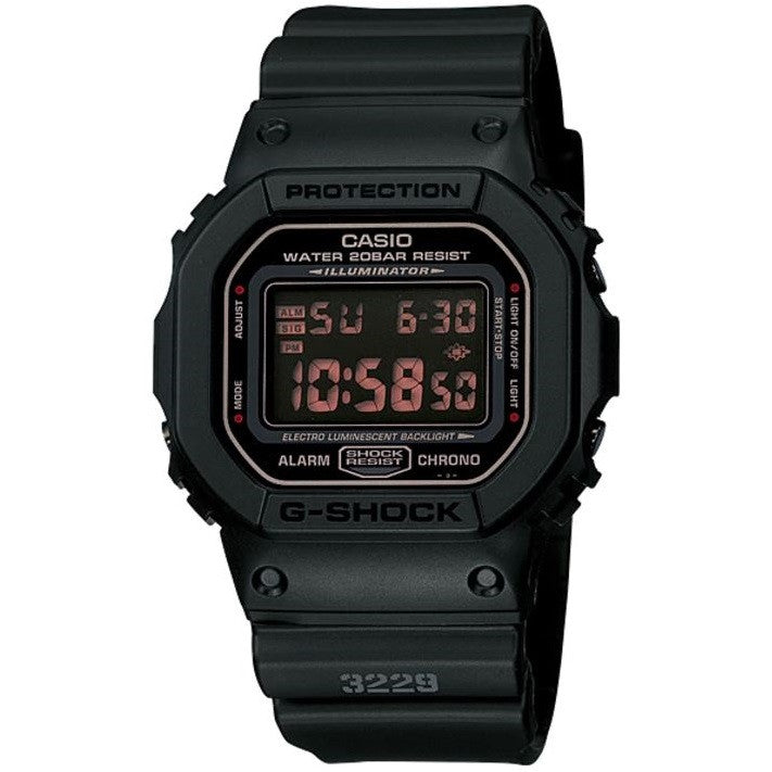 Casio G-Shock Matte Black Military Stealth Men's 200m Digital Watch DW-5600MS-1