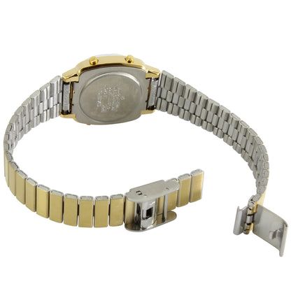 Casio LA670WGA-1 Gold With Black Face Small Women's Stainless Steel Digital Watch