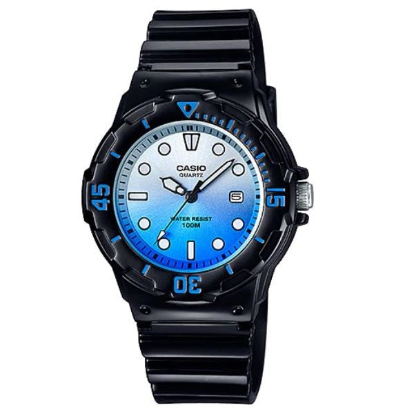 Casio LRW-200H-2E Black with Blue Dial Women's 100m Analog Sports Watch