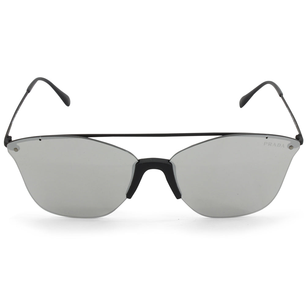 Prada Sports Black/Silver Mirror Flat Women's Sunglasses PS52US DG02B0