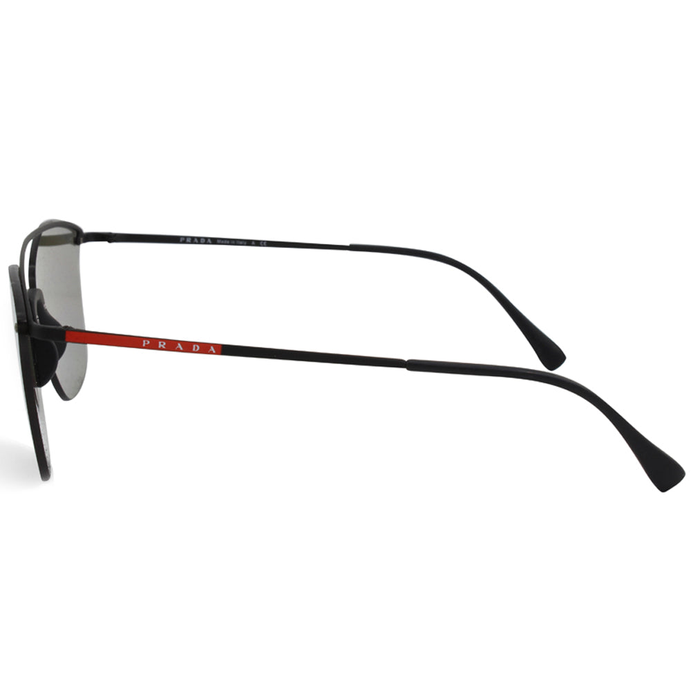 Prada Sports Black/Silver Mirror Flat Women's Sunglasses PS52US DG02B0