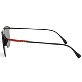 Prada Sports Black/Silver Mirror Flat Unisex Sunglasses PS52US DG02B0