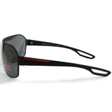 Prada Sport Matte Black Rubber/Grey Unisex Shield Sunglasses PS52QS DG01A1