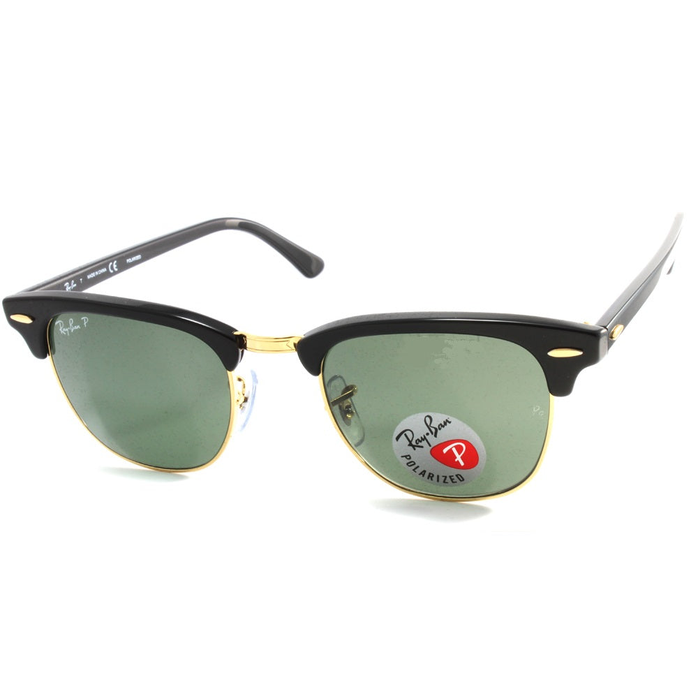 Ray-Ban RB3016 901/58 Clubmaster Polarised Black/Green Sunglasses