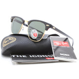 Ray-Ban RB3016 901/58 Clubmaster Polarised Black/Green Sunglasses