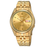 Seiko 5 Yellow Gold Dial Stainless Steel Men's Automatic Analog Watch SNK366K1