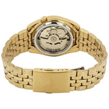 Seiko 5 Yellow Gold Dial Stainless Steel Men's Automatic Analog Watch SNK366K1