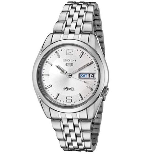 Seiko 5 Silver Dial Stainless Steel Men's Automatic Analog Watch SNK385K1