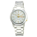 Seiko 5 SNKK09 K1 Silver and Gold Dial Stainless Steel Men's Automatic Watch